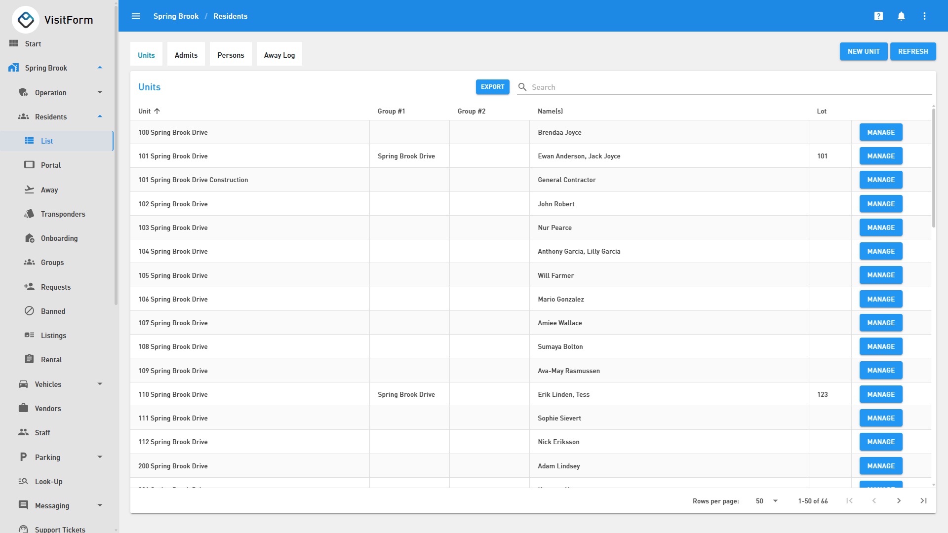 Management Pages Demo